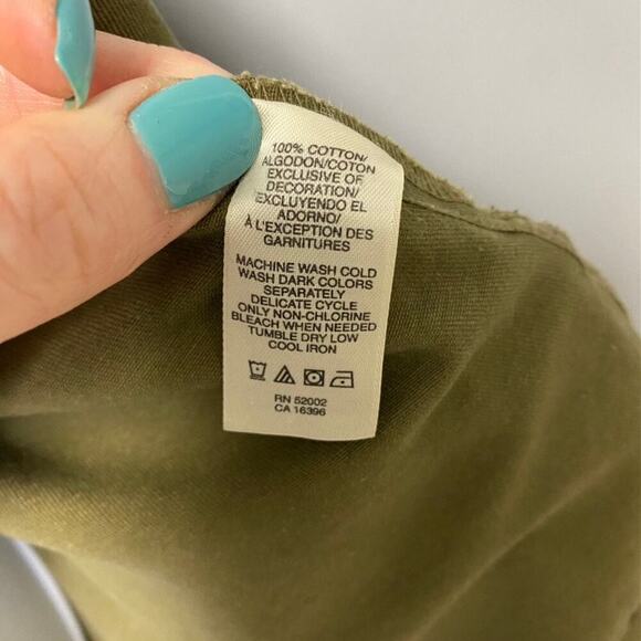 DKNY Jeans Military Style Olive Green Trench Coat Womens Size S - Picture 7 of 8